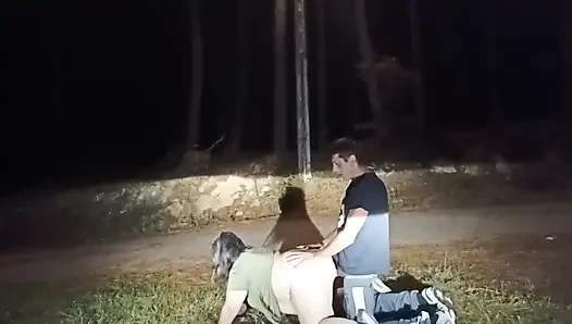 Outdoor sex with a mature