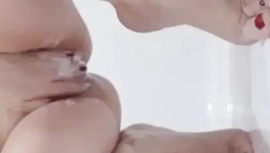 Redhead MILF Squirts in the Shower
