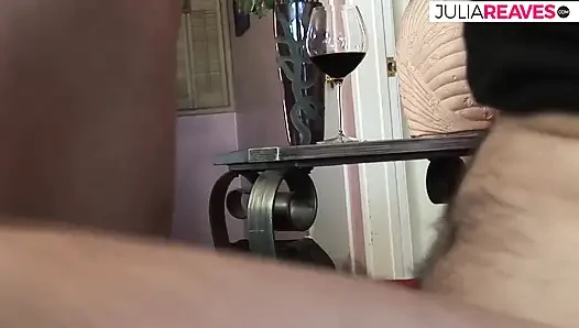 MILF spreads legs as huge cock drills her pussy to mouth cumshot