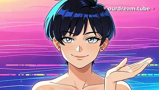 Synthwave Girl Fucks Until She's Drenched In Cum