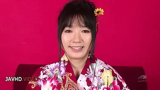 Chiharu's Sexy Kimono Seduction Ends with Ecstatic Asian Creampie Threesome