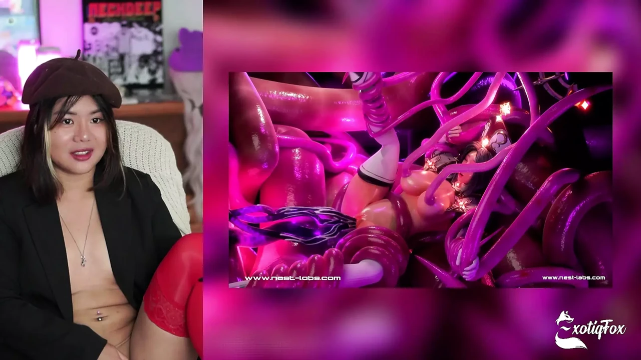 Cute Asian Streamer ExotiqFox Reacts to Hentai Compilation from Nestlabs