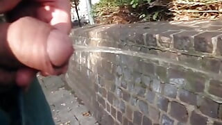 Me pissing in public outdoors
