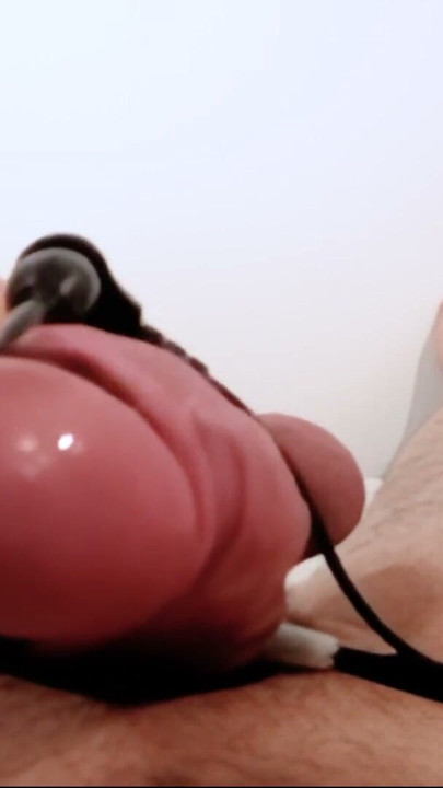 Extreme Estim CBT Big Cock Cumshot With Urethral Sounding Electrodes - Hands Free Edging & Orgasm With Huge Load Of Cum | Clip 1