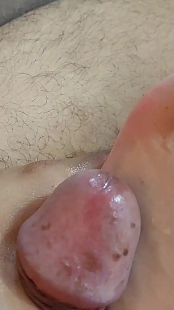 Key moment from "My guy pampers my feet with a delicious massage, and I let him masturbate with them"