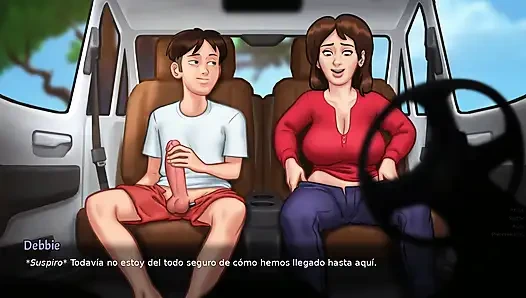 stepmom wanted to have sex with tenant and stepsister also cheered up - summertime saga