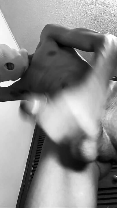 masked bbc with glasses and balaclava stroking thick uncut black cock until juicy massive cumshot black20one
