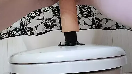 big toy masturbating in toilet