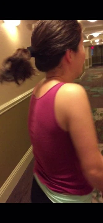 Cute wife flashing in hotel