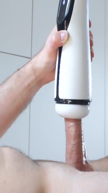 Thrilling moment from "Autoblow male sextoy Sohimi, Strong Sucking & Vibrating Male Heating Masturbator."