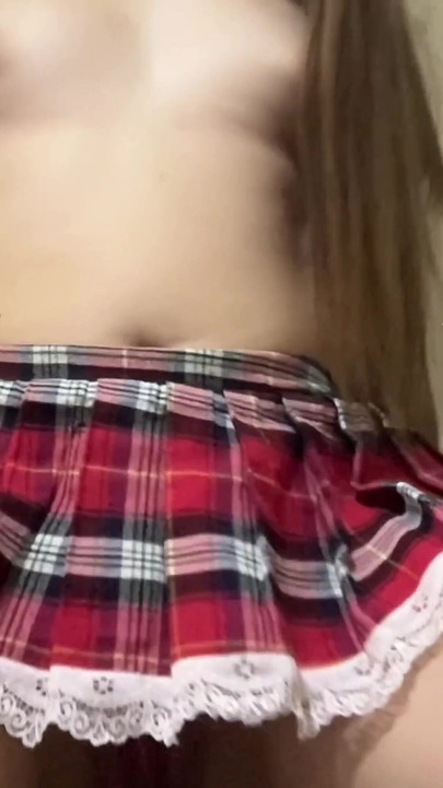 18 Year Old Schoolgirl Dances and Fucks Herself with a Rubber Dildo