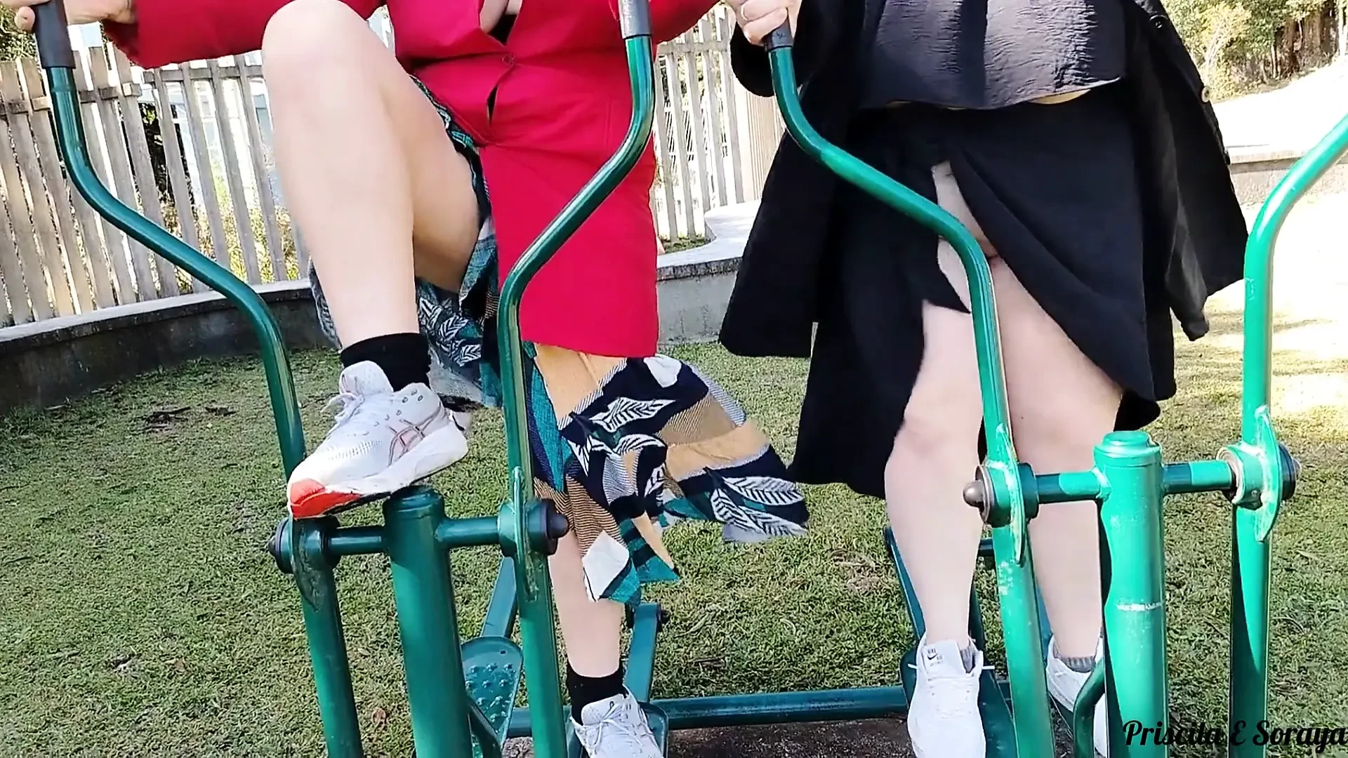 My stepmother and stepsister asked me to record them showing off in public while exercising.