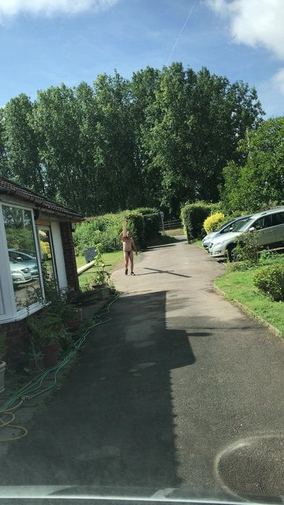 Gloucestershire nudist builder enjoying sun