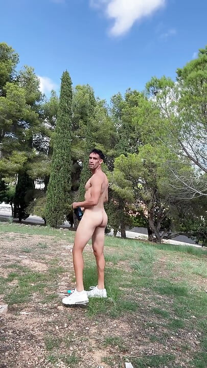 Short Risky Naked Flashing on Summer Day