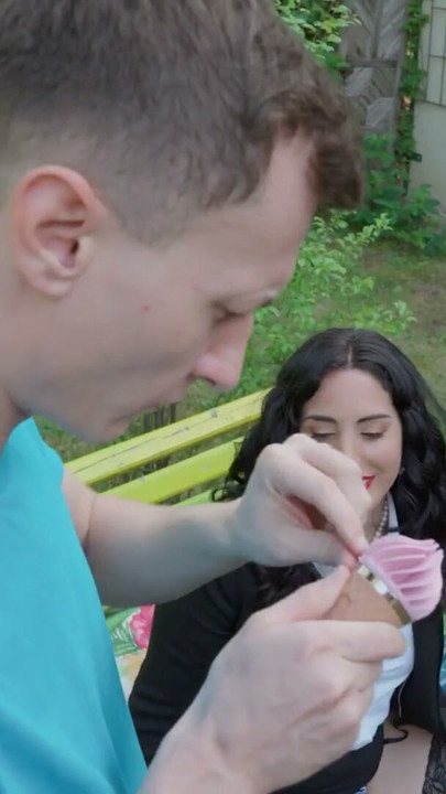 VIP4K. Mommy Pleasures Herself with a Vibrator in the Backyard | Clip 2