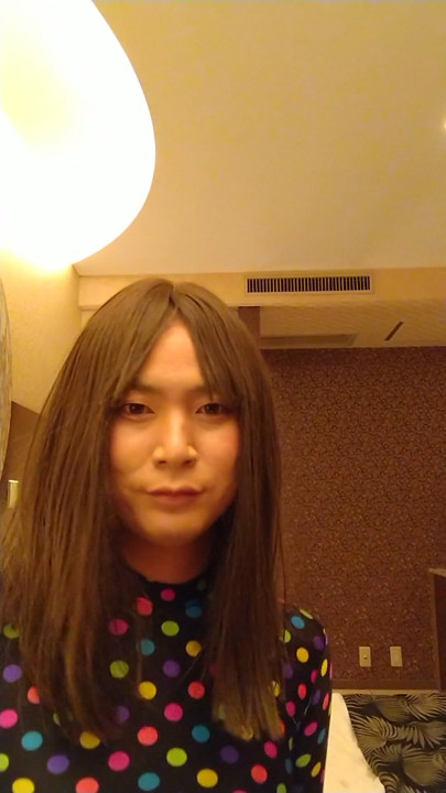 Japanese crossdresses masturbate wearing colorful morphsuit | Clip 2