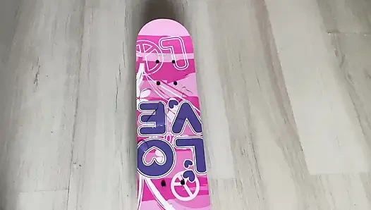 Peeing on My Skateboard and Showing the Puddle up Close