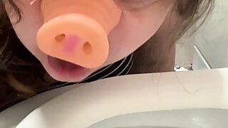 Pig slut toilet licking humiliation
