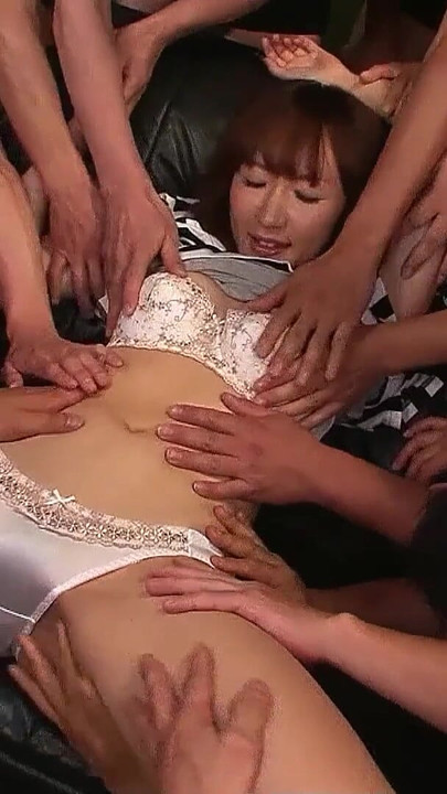Thrilling moment from "Japanese Mom talk to Bukkake Gangbang in Japan with 25 Guys"