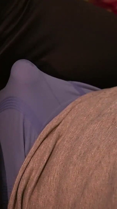 SOCKJOB, he cream his boxers for my footjob, the shiny leggings helped lol | Clip 1