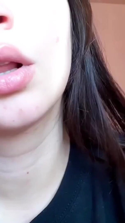Big luscious lips with natural color lipgloss smoking cigarette | Clip 2