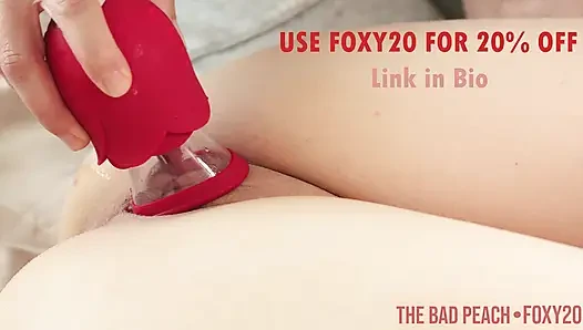 She Couldn't Stop Cumming From Tongue Licking Vibrator Closeup - The Bad Peach