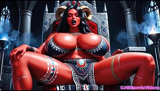 Ratu iblis menghukum budak seksnya, animasi Ai