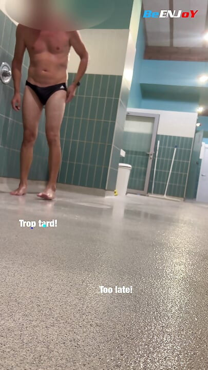 BeENJoY - Naked in the mixed pool shower, almost caught! I in the open cabin