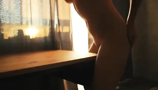 A Lot of Pleasure Humping Table + Boobs Shaking