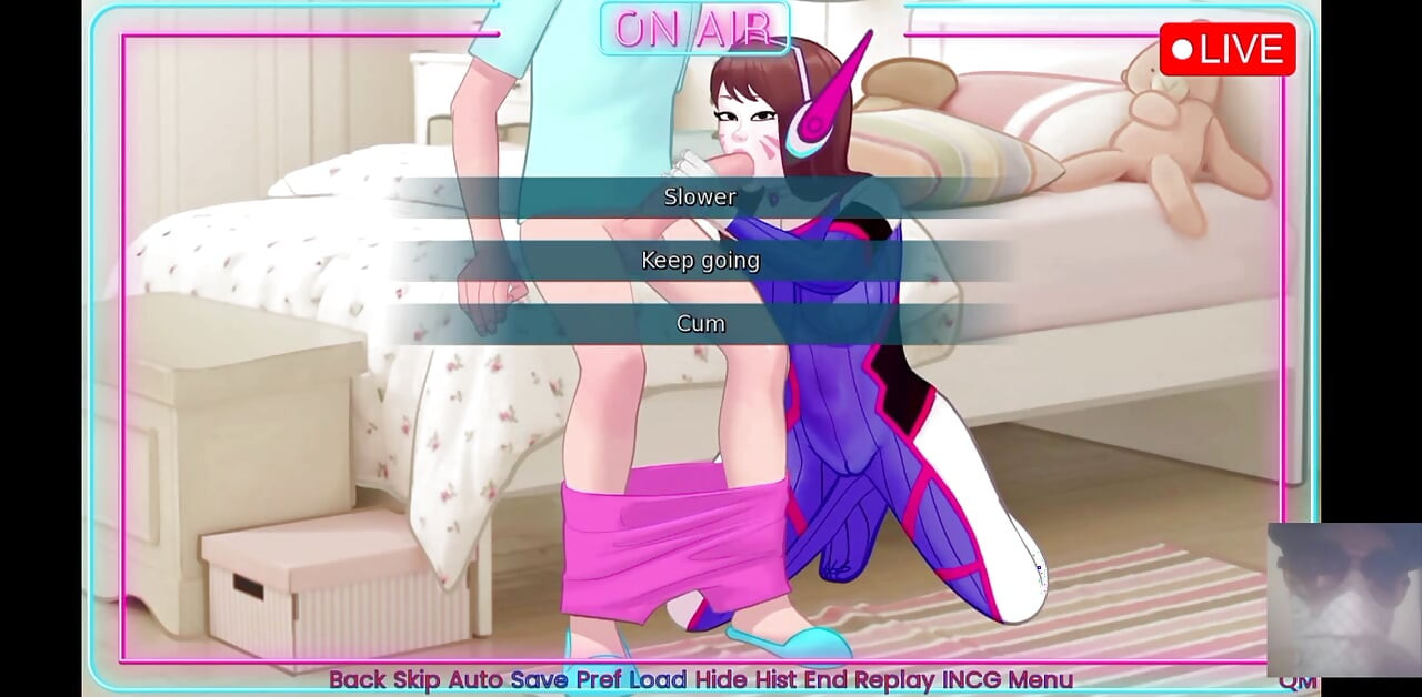 Hot celeb streamer girl was surprised! She fucked me in front of her fans on stream.