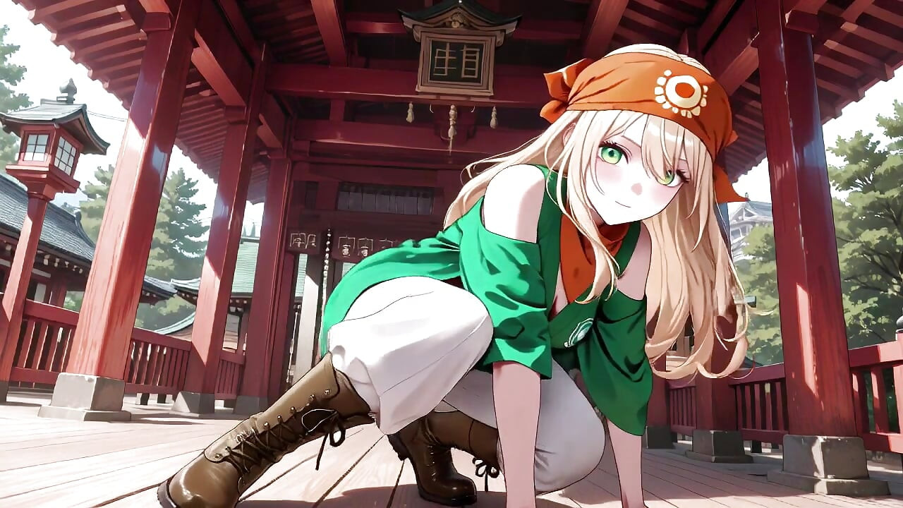 Blonde Pirate Captain! Green Uniform & Rough Ropes on a Sunny Deck. Languid Poses, Long Legs Exposed, and That Teasing Gaze