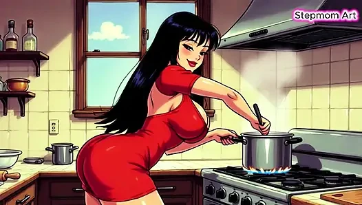 JOI мачеха на горячей кухне - со мной, 100% ты кончишь - грязный разговор