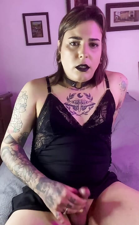 Black baby doll for a hot handjob