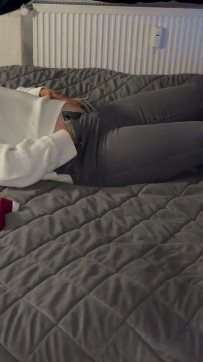 Multiple orgasms bed trembling twitch moaning blonde jeans horny wet dirty foreplay before sex | Clip 1