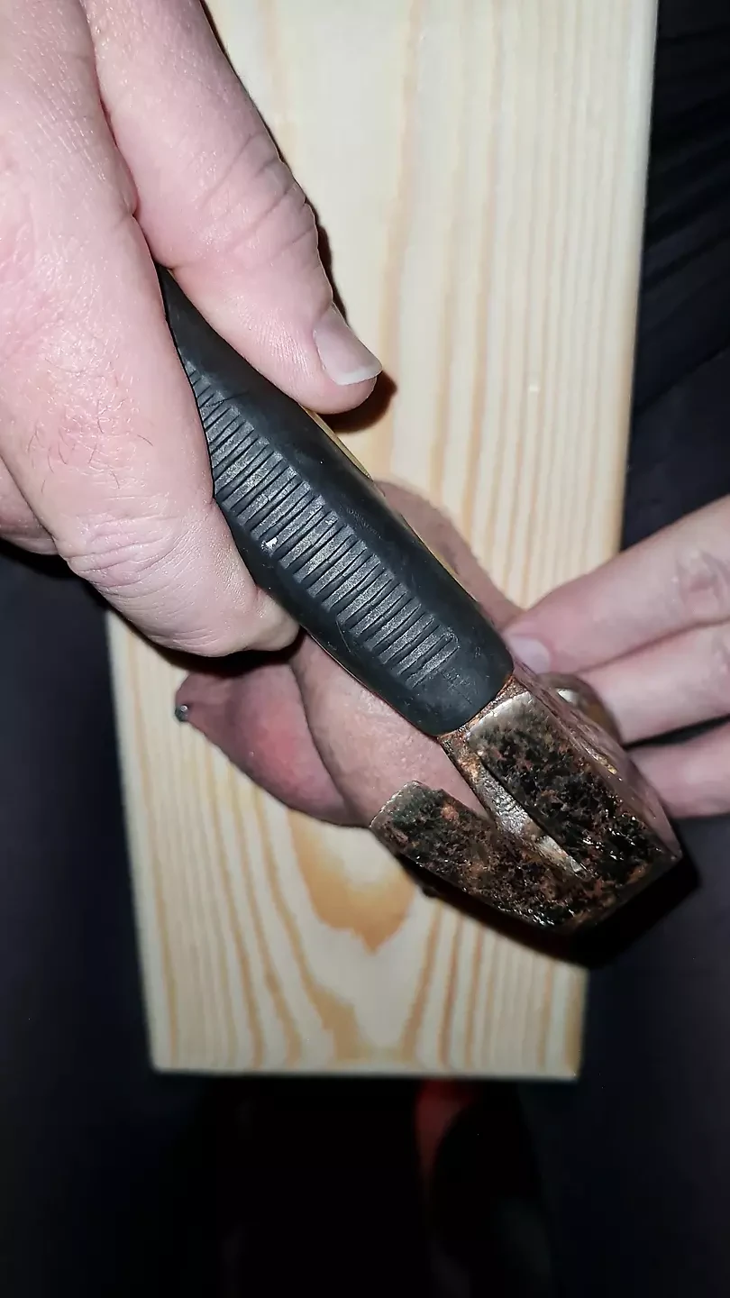 Nailing ball sack to wood
