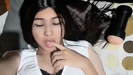 Horny Girl Masturbates with Her Sex Toy, real Homemade