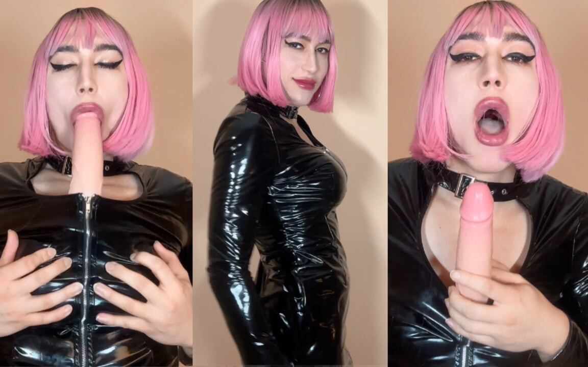 CD Sissy Dildo Blowjob with Fake Boobs Fun