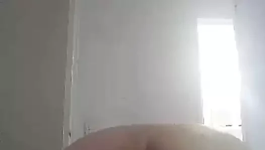 With my double size dildo