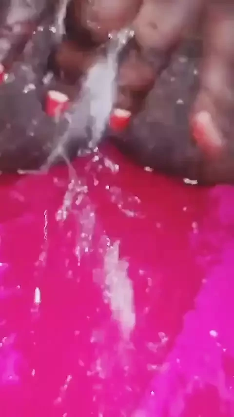 Long labia ebony squirting pussy, masturbating orgasm