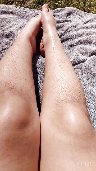 호수에서 털이 많은 다리