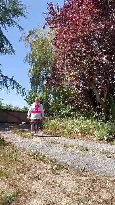 In gardener's outfit for a day