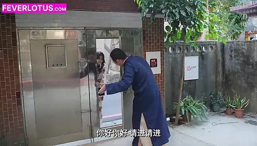 Große taiwanesische schönheit in traditionellem hanfu - an seilen gefesselt, ficken & abspritzen