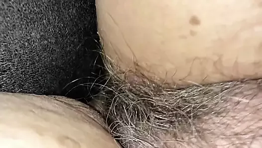 Playing With Wifes Hairy Pussy