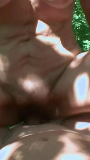 Must-share moment from "Old hairy granny with hard nipples rides dick outdoors"