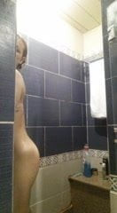 Blonde in the shower