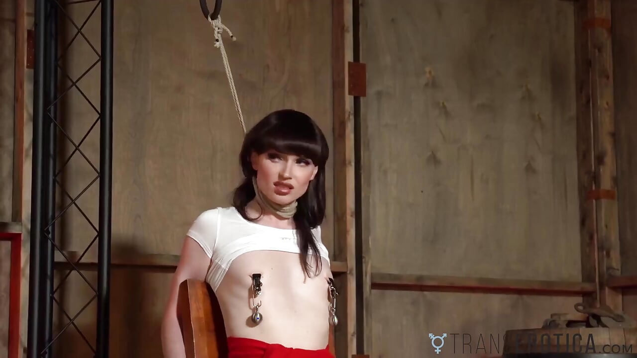 TRANSEROTICA - Restrained shemale Natalie Mars dominated hard