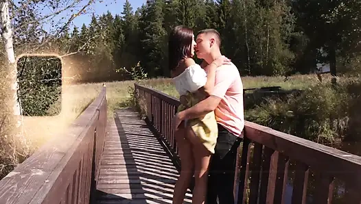 Sıcak bir güneşli günde piknik, seks ve göte boşalma