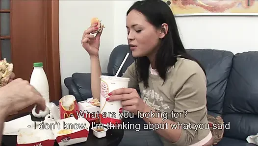 Babe loves to smoke before gets fucked anally fucked on the bed