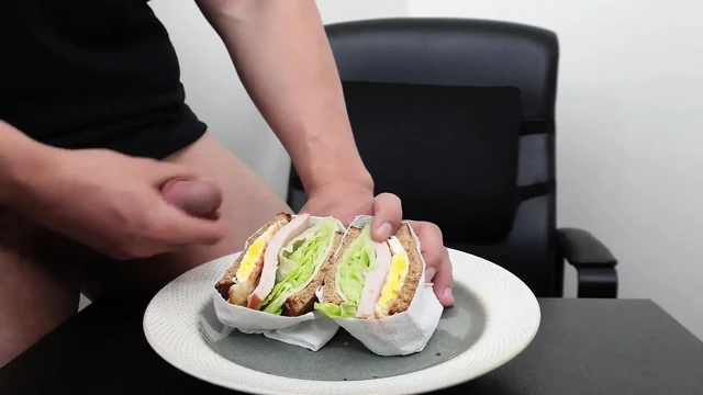 Asmr Asian Guy Cum Eating Breakfast Sandwich