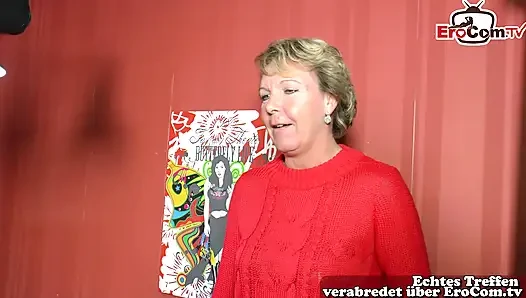 German granny does her first sex casting for pocket money